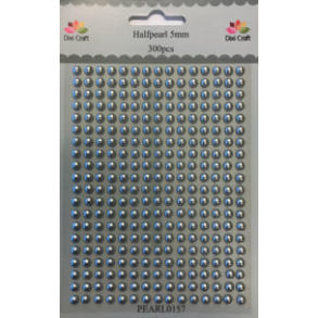  Dixi Craft Selvkl�bende halvperler s�lv 5 mm 300 stk