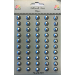 Dixi Craft  Selvkl�bende halvperler s�lv 10 mm 50 stk