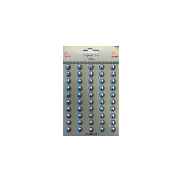 Dixi Craft  Selvkl�bende halvperler s�lv 10 mm 50 stk