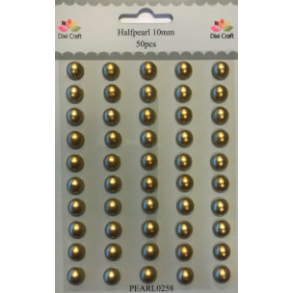  Selvkl�bende halvperler guld 10 mm 50 stk
