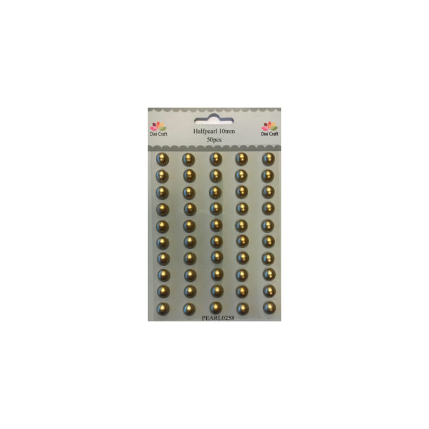  Selvkl�bende halvperler guld 10 mm 50 stk