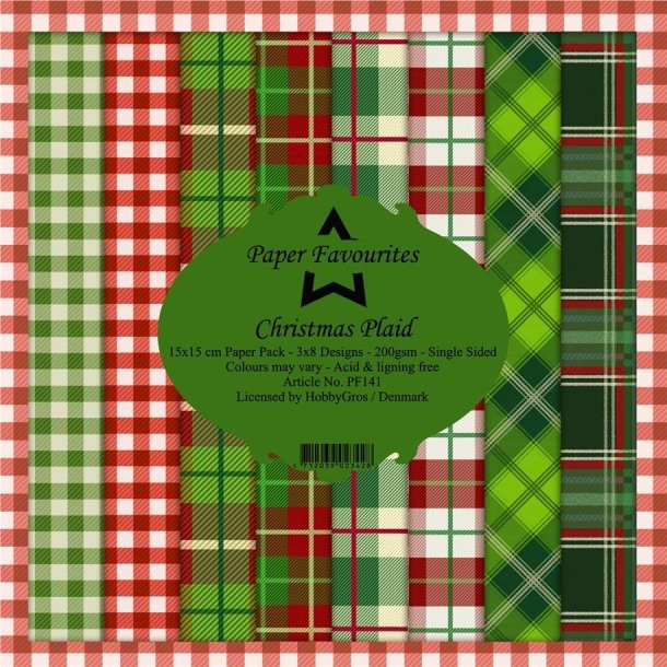  Paper Favorites Christmas Plaid 15x15cm 3x8 design 200g