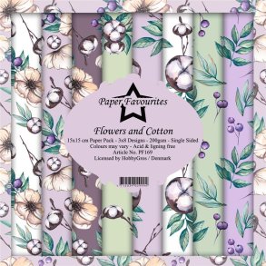 Paper Favorites Flowers and cotton 15x15cm 3x8 design 200g