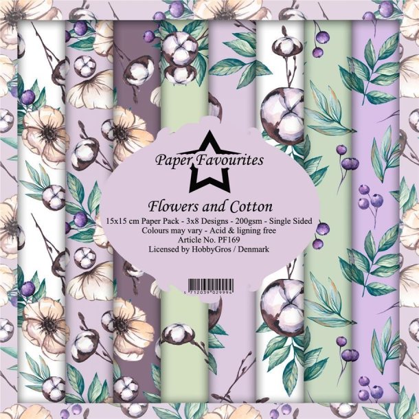 Paper Favorites Flowers and cotton 15x15cm 3x8 design 200g