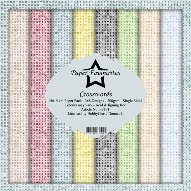 Paper Favourites Crosswoods 15x15cm 3x8 design 200g