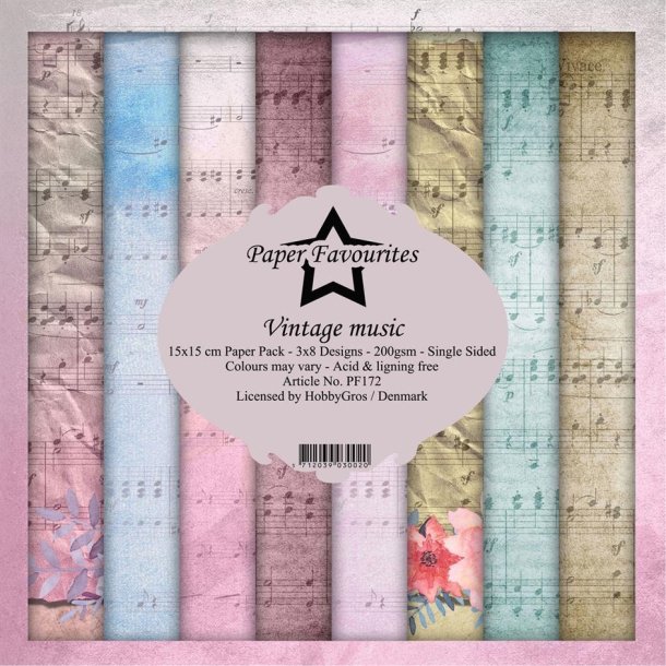Paper Favourites Vintage music 15x15cm 3x8 design 200g
