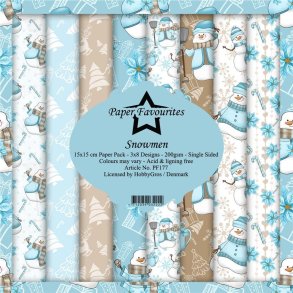 Paper Favourites Paper Pack Snowmen 3x8 design 15x15cm 200g