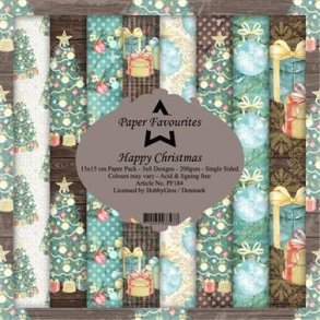 Paper Favourites Happy Christmas 3x8 design 15x15cm 200g