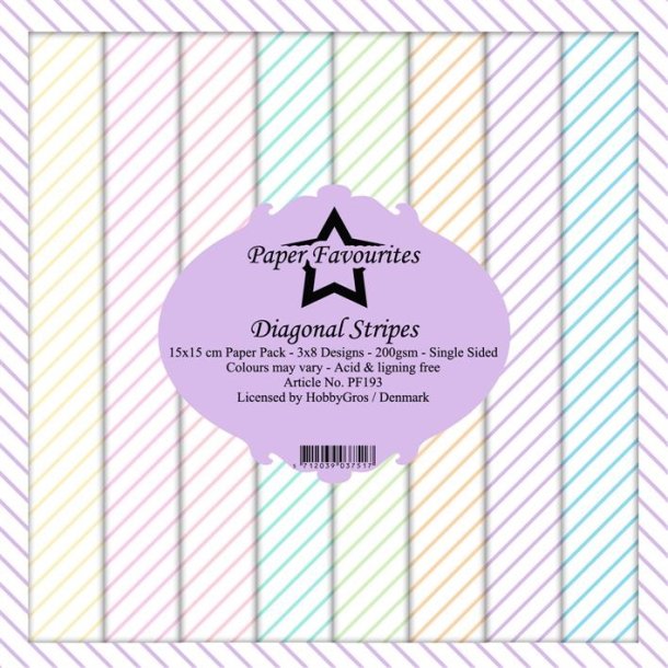 Paper Favourites Diagonal stripes 3x8 design 15x15cm 200g
