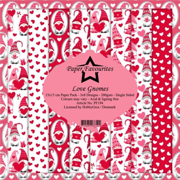 Paper Favpurites Love Gnomes 3x8 design 15x15cm 200g
