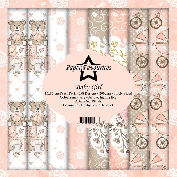 Paper Favourites Baby girl 3x8design 15x15cm 200g
