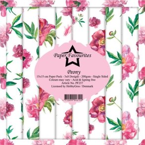 Paper Favourites Peony 3x8 design 15x15cm 200g
