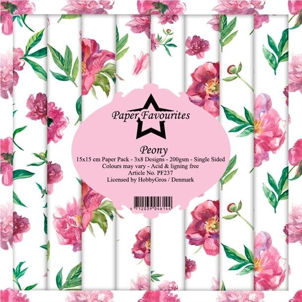 Paper Favourites Peony 3x8 design 15x15cm 200g