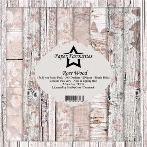 Paper Favourites Rose wood 3x8design 15x15cm 200g