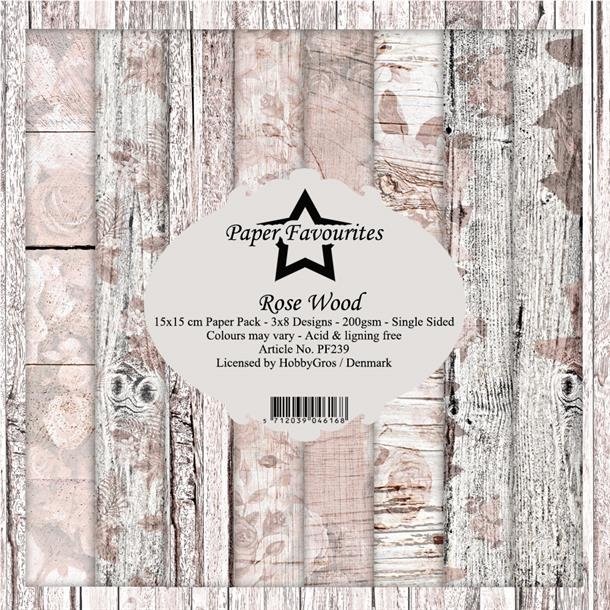 Paper Favourites Rose wood 3x8design 15x15cm 200g