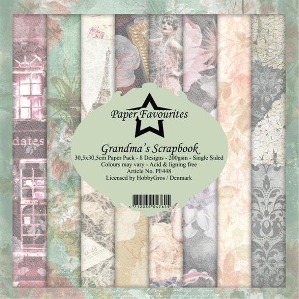 Paper Favourites Grandmas scrapbook 3x8design 15x15cm 200g