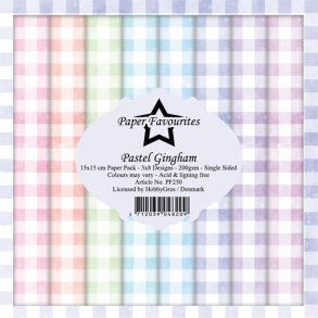 Paper Favourites Pastel Gingham 3x8design 15x15cm 200g