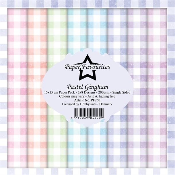 Paper Favourites Pastel Gingham 3x8design 15x15cm 200g