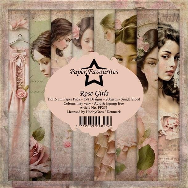 Paper Favourites Rose girls 3x8 design 15x15cm 200g