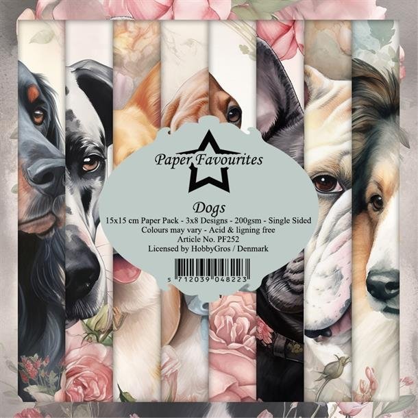 Paper Favorites Dogs 3x8design 15x15cm 200g