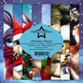 Paper Favourites Christmas bunny 3x8design 15x15cm 200g