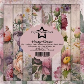 Paper Favourites Vintage flowers 3x8design 15x15cm 200g