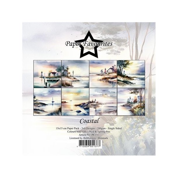 Paper Favpurites Coastal 3x8design 15x15cm 200g