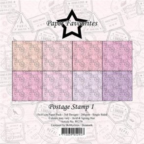 Paper Favourites Postage stamp 1 3x8design 15x15cm 200g