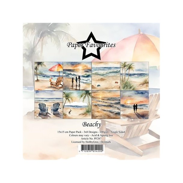 Paper Favourites Beachy 3x8design 15x15cm 200g