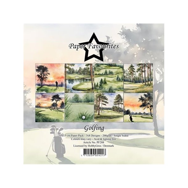 Paper Favourites Golfing 3X8design 15x15cm 200g