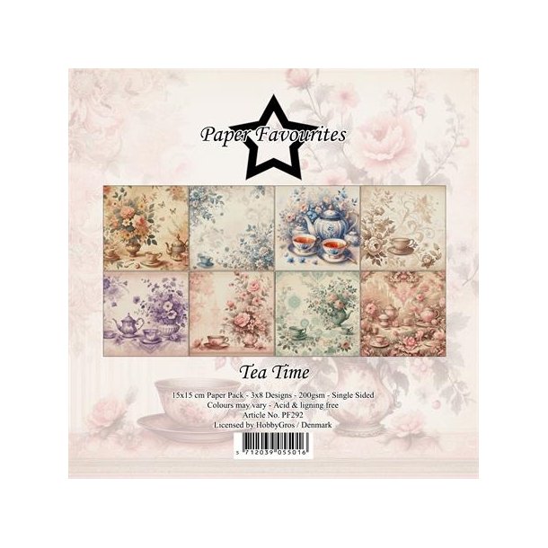 Paper Favourites Tea time 3x8design 15x15cm 200g