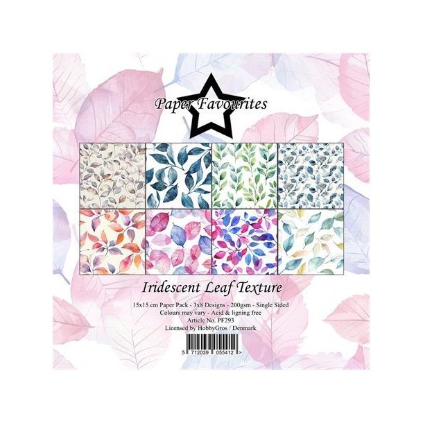 Paper Favourites Iridescent leaf texture 3x8design 15x15cm200g