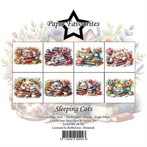 Paper Favourites Sleeping cats 3x8design 15x15cm 200g