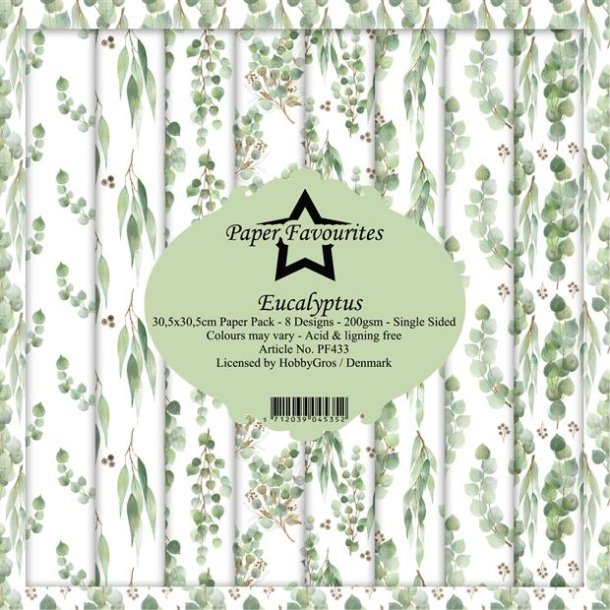 Paper Favourites Paer pack Eucalyptus 8 ark 30,5x30,5cm 200g