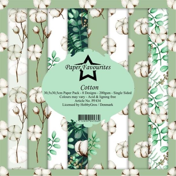 Paper Favourites Paper pack Cotton 8 ark 30,5x30,5cm 200g
