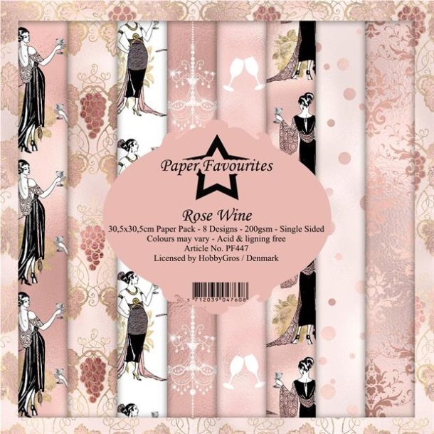 Paper Favourites Rose wine 3x8design 15x15cm 200g