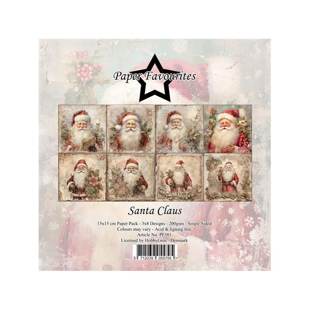 Paper Favourites Santa Claus 3x8design 15x15cm 200g