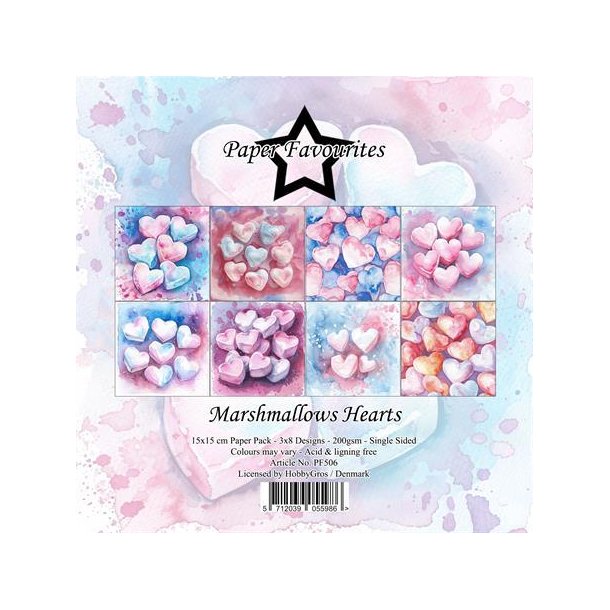 Paper Favourites Marshmallows hearts 3x8design 15x15cm 200g