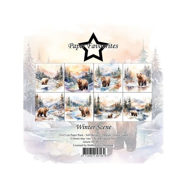 Paper Faourites Winter scene 3x8design 15x15cm 200g