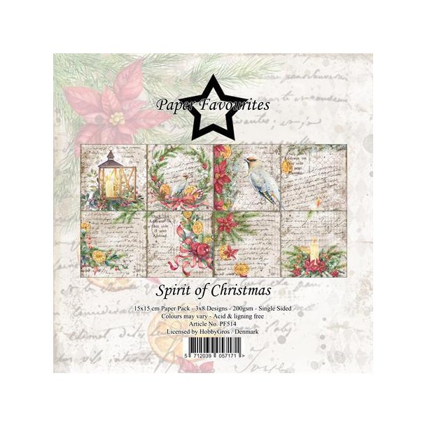 Paper Favourites Spirit og christmas 3x8design 15x15cm 200g