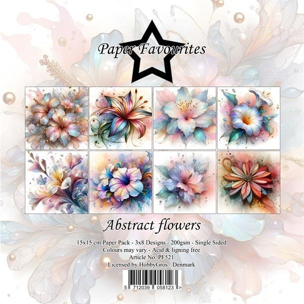 Paper Favourites Paper Pack Abstract flowers 3x8design  15x15cm 200g