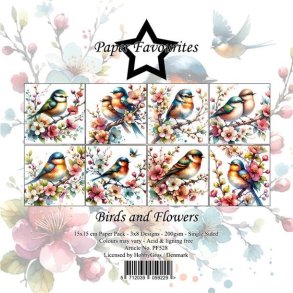Paper Favourites Birds and flowers 3x8design 15x15cm 200g