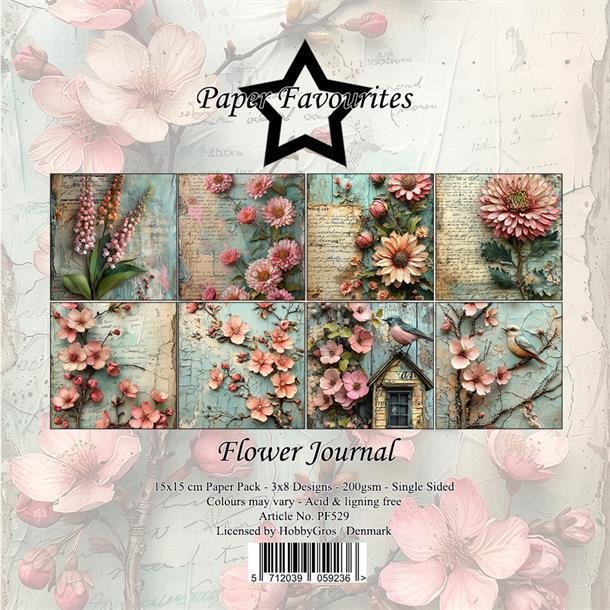 Paper Favourites Flower journal 3x8design 15x15cm 200g