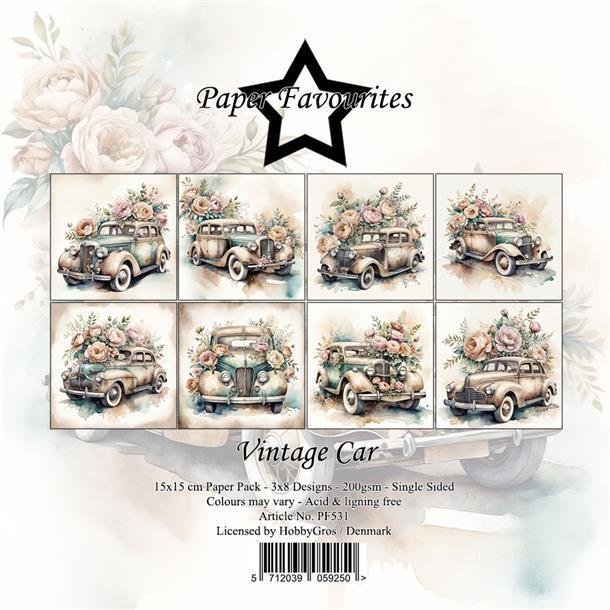 Paper Favpurites Vintage car 3x8design 15x15cm 200g