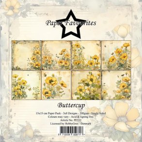 Paper Favourites Buttercup 3x8design 15x15cm 200g