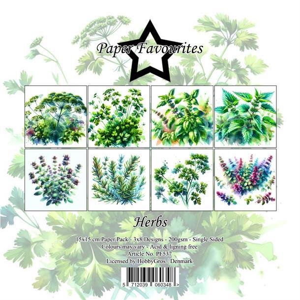 Paper Favourites Herbs 24 stk 15x15cm 200g