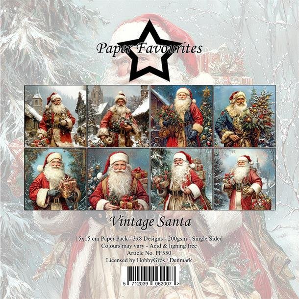 Paper Favourites Vintage santa 24 ark 15x15cm 200g