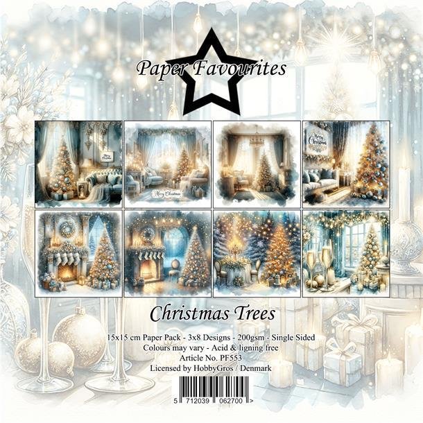 Paper Favourites Christmas trees 24 ark 15x15cm 200g