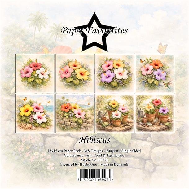 Paper Favourites Hibiscus 24 ark 15x15cm 200g