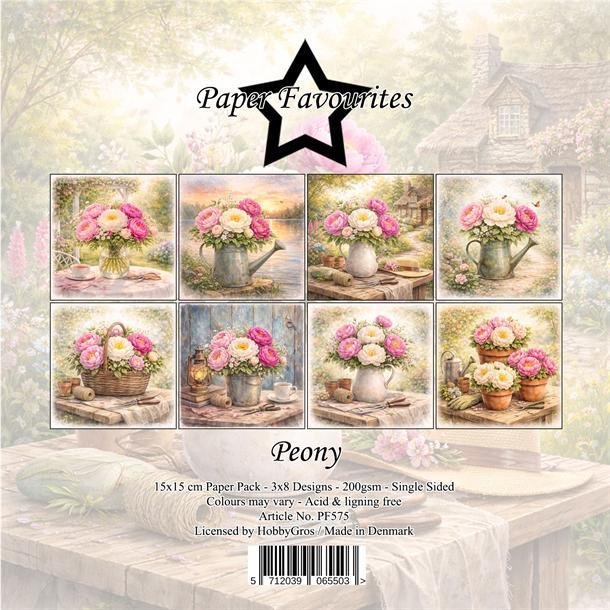 Paper Favourites Peony 24 rk 15x15cm 200g